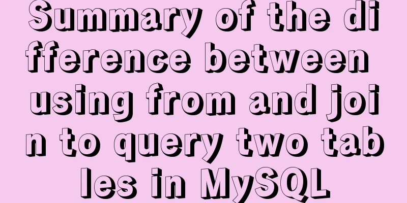 Summary of the difference between using from and join to query two tables in MySQL
