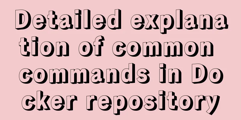 Detailed explanation of common commands in Docker repository