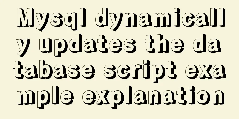 Mysql dynamically updates the database script example explanation