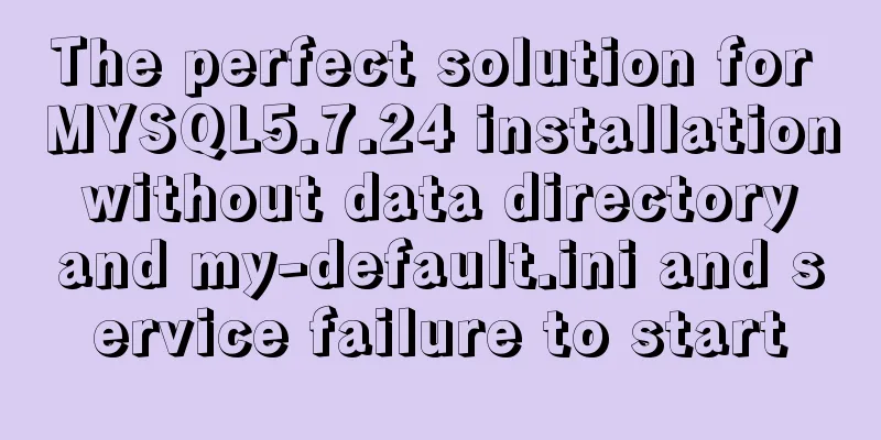 The perfect solution for MYSQL5.7.24 installation without data directory and my-default.ini and service failure to start