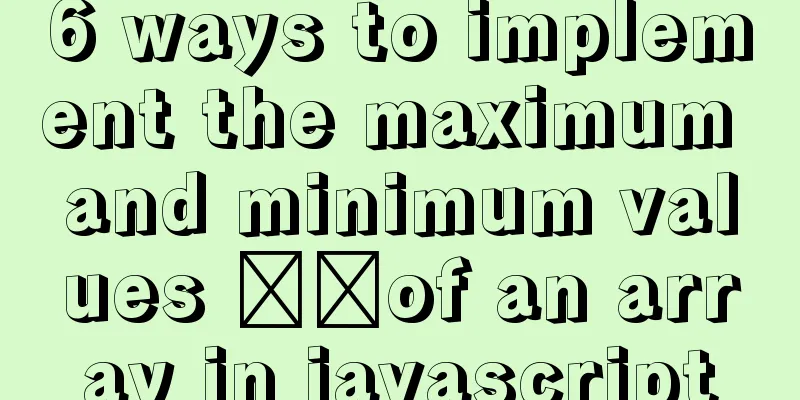 6 ways to implement the maximum and minimum values ​​of an array in javascript
