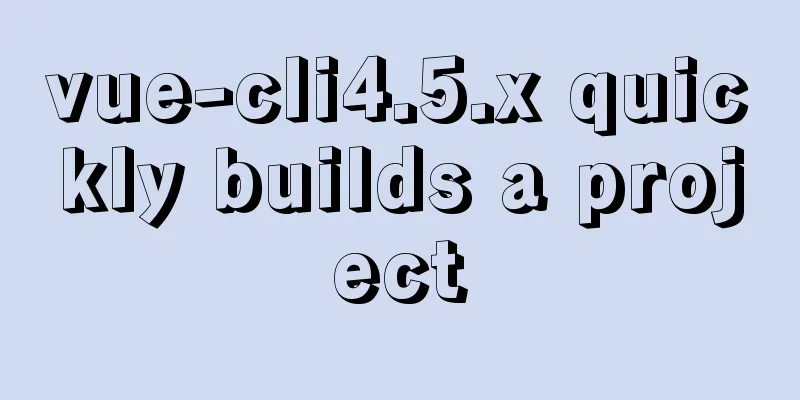 vue-cli4.5.x quickly builds a project