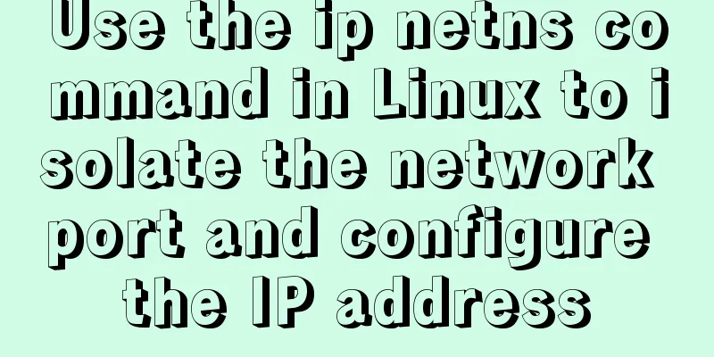 Use the ip netns command in Linux to isolate the network port and configure the IP address