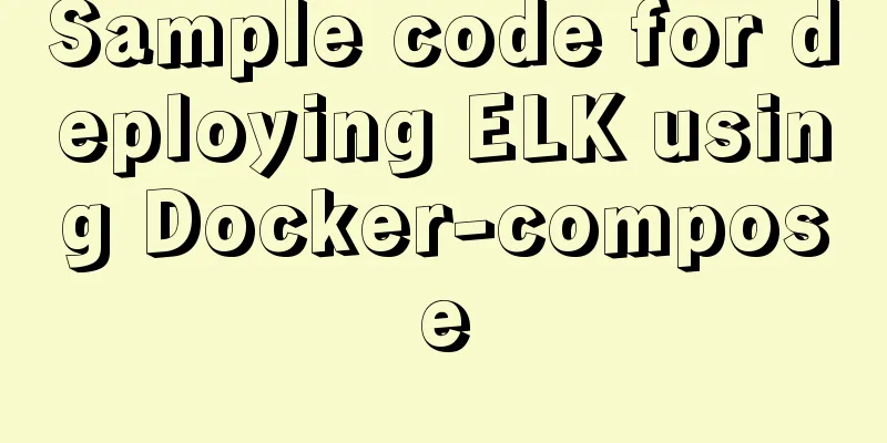 Sample code for deploying ELK using Docker-compose