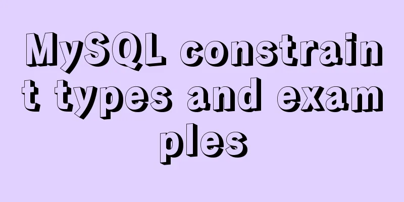 MySQL constraint types and examples