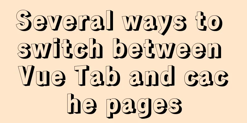 Several ways to switch between Vue Tab and cache pages