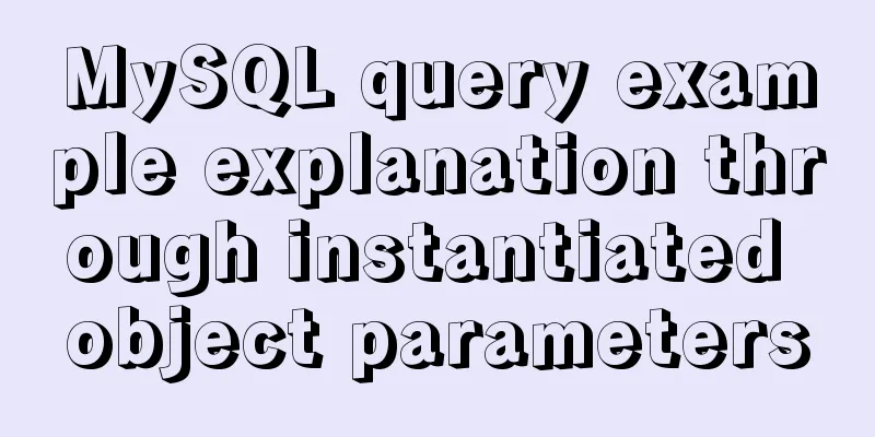 MySQL query example explanation through instantiated object parameters
