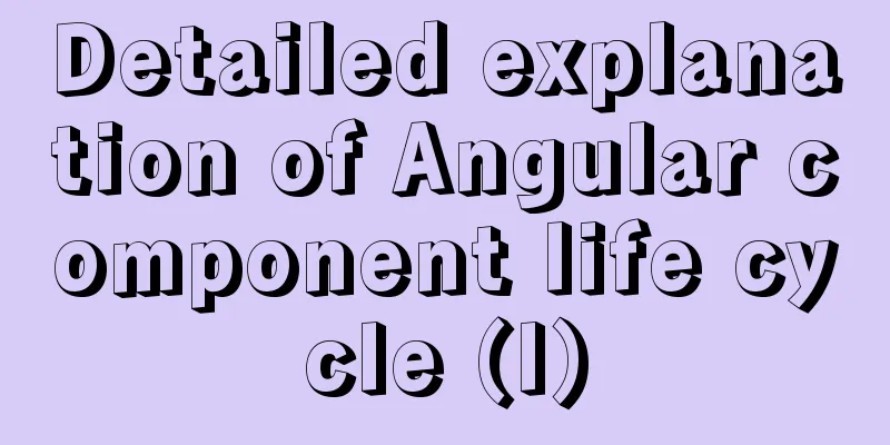 Detailed explanation of Angular component life cycle (I)