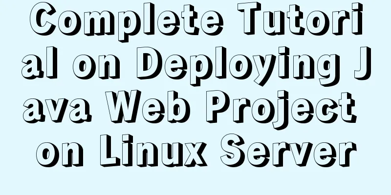 Complete Tutorial on Deploying Java Web Project on Linux Server
