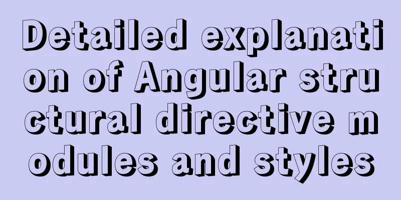 Detailed explanation of Angular structural directive modules and styles
