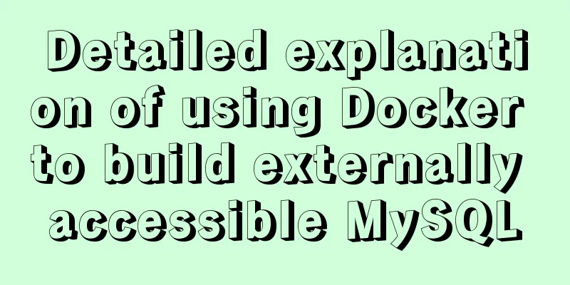 Detailed explanation of using Docker to build externally accessible MySQL