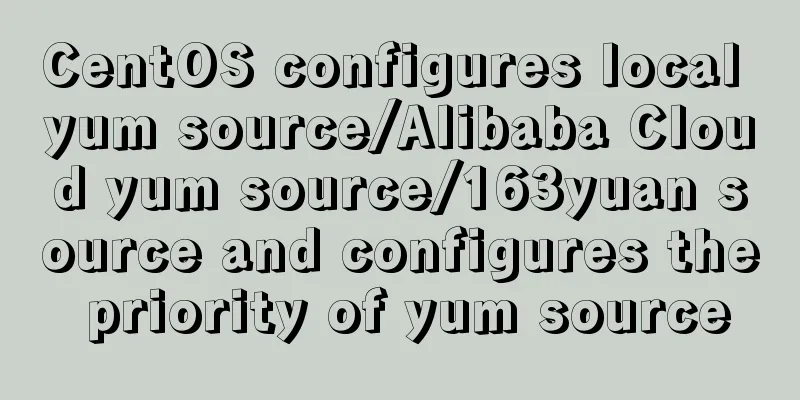 CentOS configures local yum source/Alibaba Cloud yum source/163yuan source and configures the priority of yum source