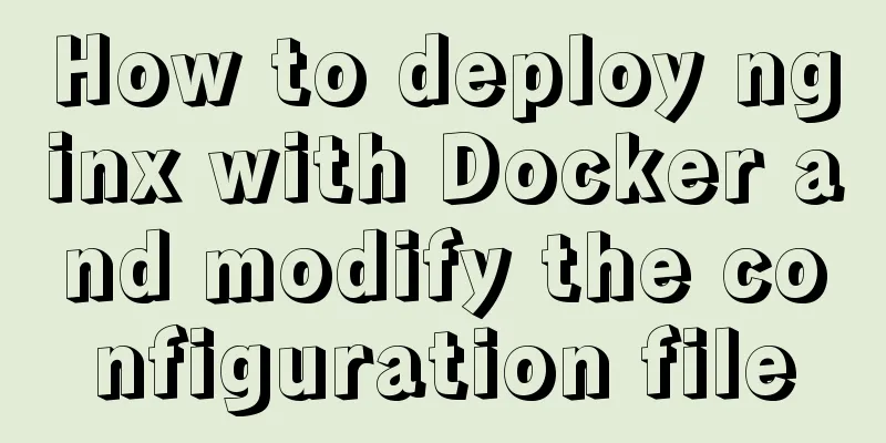 How to deploy nginx with Docker and modify the configuration file