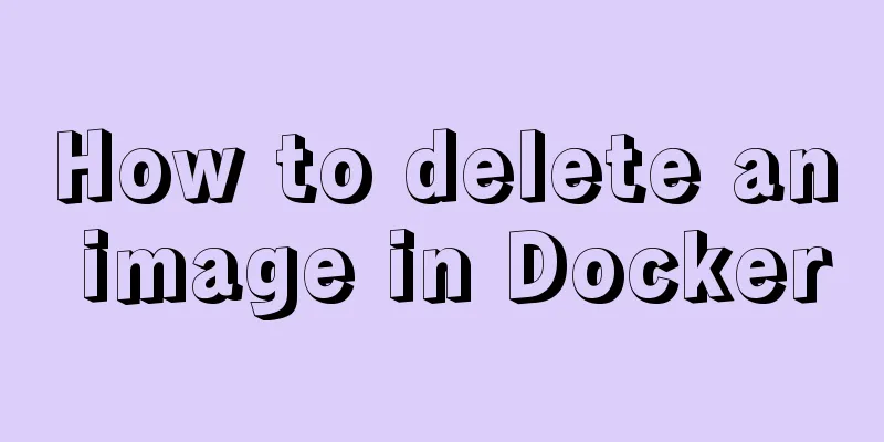 How to delete an image in Docker