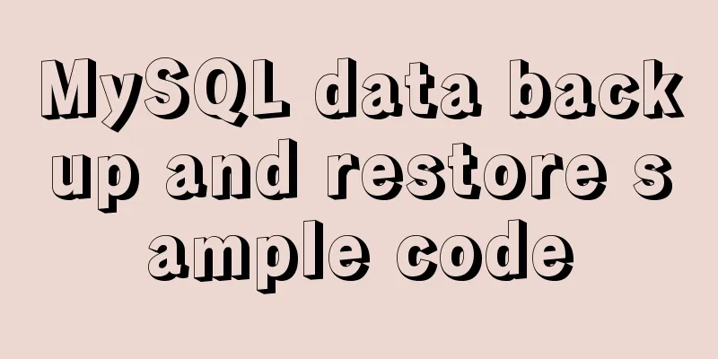 MySQL data backup and restore sample code