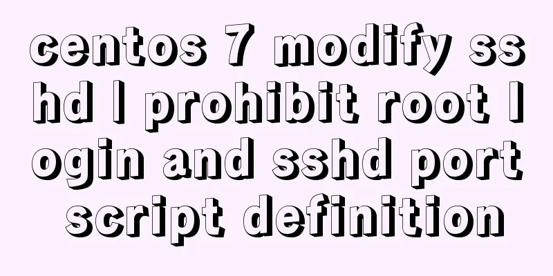 centos 7 modify sshd | prohibit root login and sshd port script definition