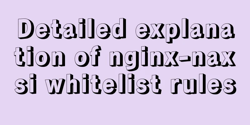 Detailed explanation of nginx-naxsi whitelist rules