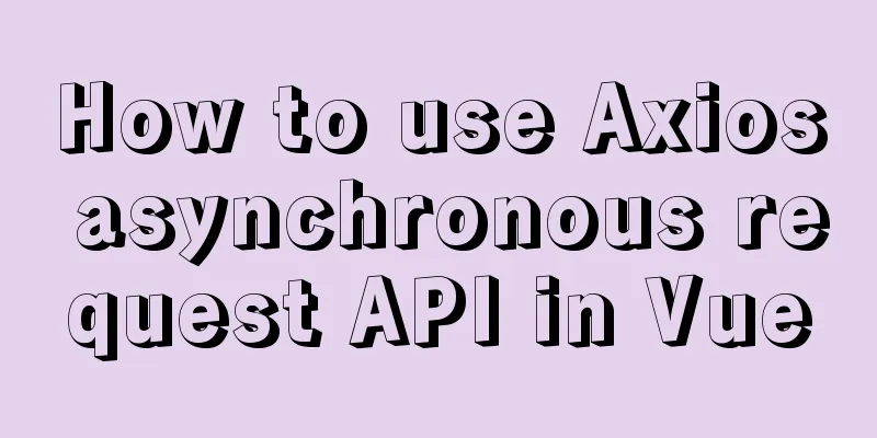 How to use Axios asynchronous request API in Vue