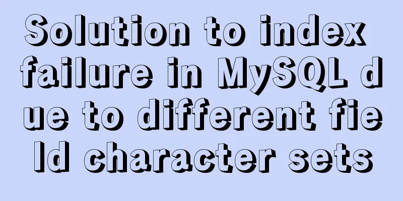 Solution to index failure in MySQL due to different field character sets