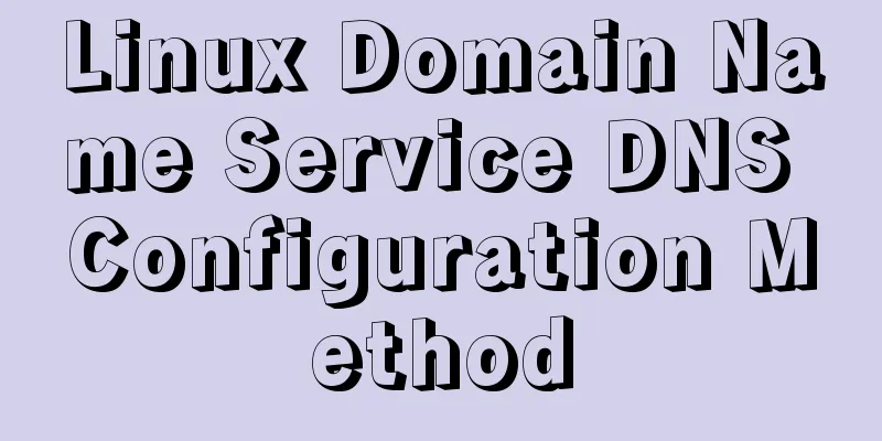 Linux Domain Name Service DNS Configuration Method
