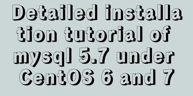 Detailed installation tutorial of mysql 5.7 under CentOS 6 and 7