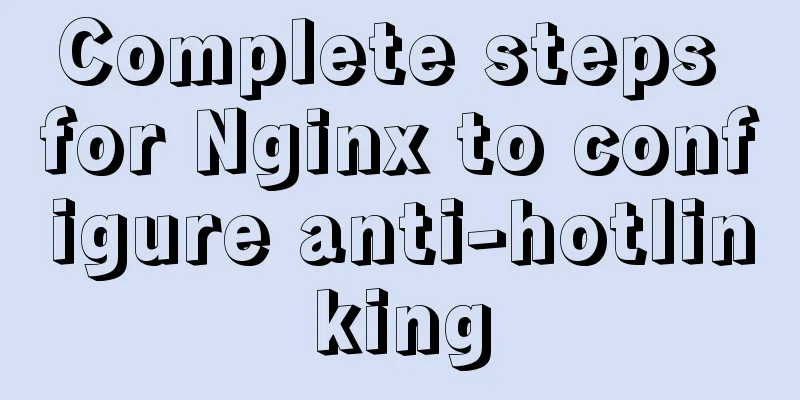 Complete steps for Nginx to configure anti-hotlinking
