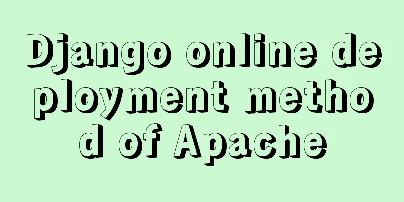 Django online deployment method of Apache