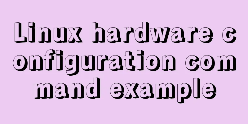 Linux hardware configuration command example