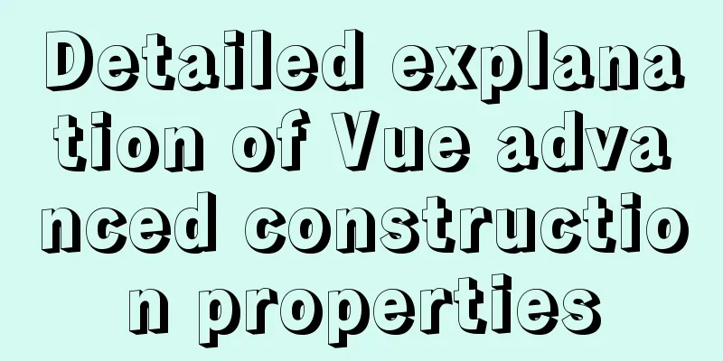 Detailed explanation of Vue advanced construction properties