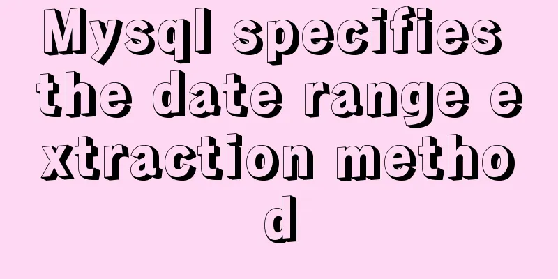 Mysql specifies the date range extraction method