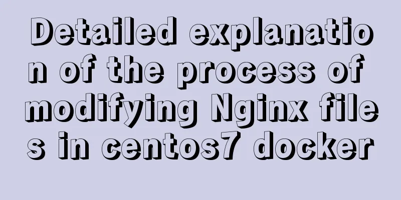 Detailed explanation of the process of modifying Nginx files in centos7 docker