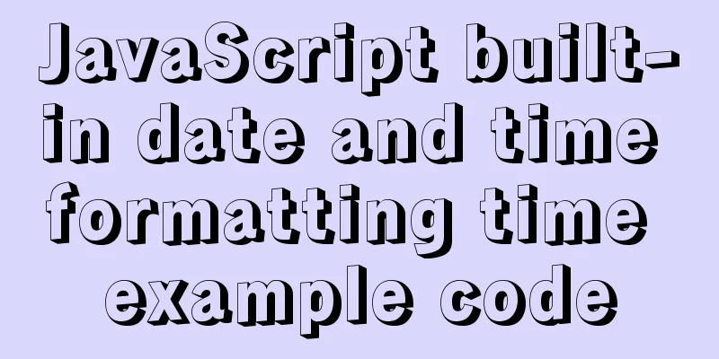 JavaScript built-in date and time formatting time example code