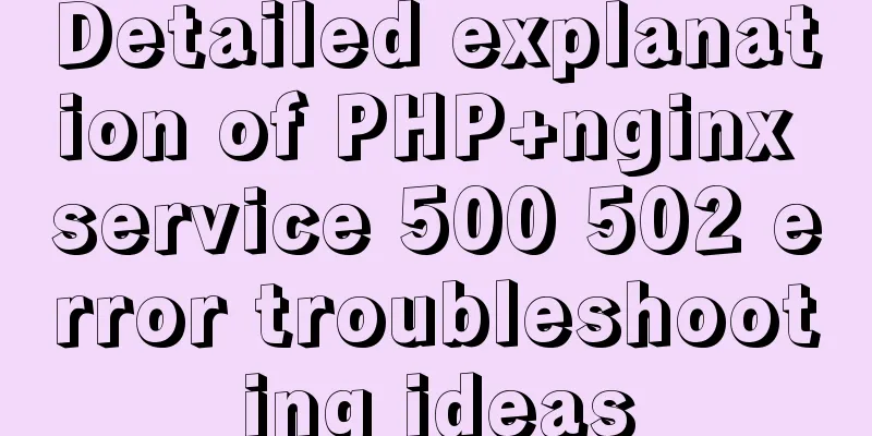 Detailed explanation of PHP+nginx service 500 502 error troubleshooting ideas