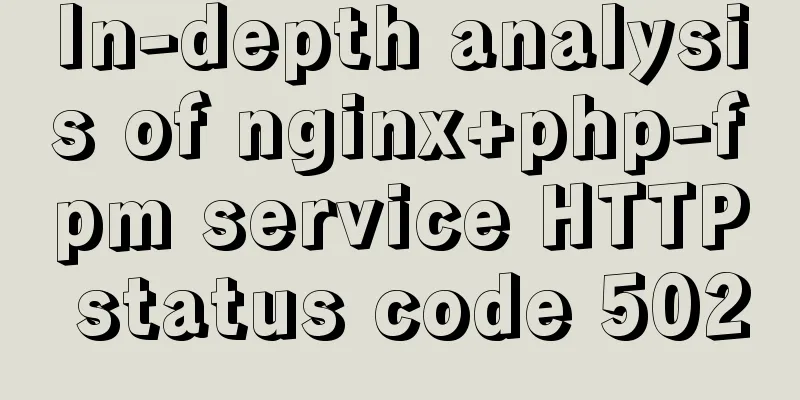 In-depth analysis of nginx+php-fpm service HTTP status code 502