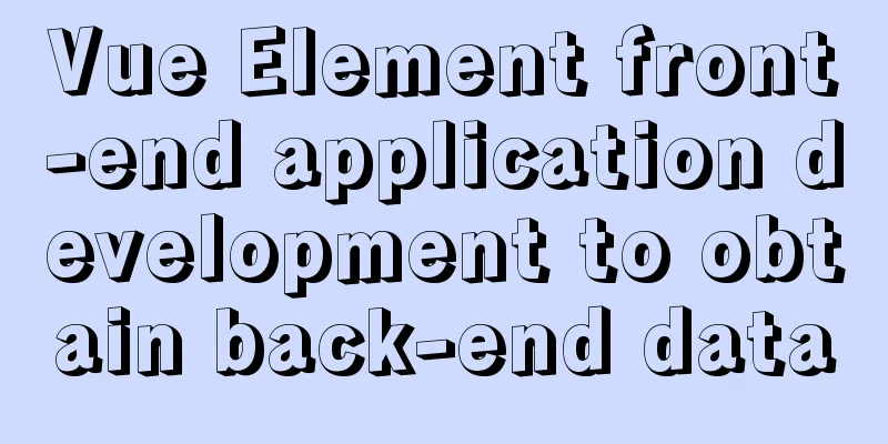 Vue Element front-end application development to obtain back-end data