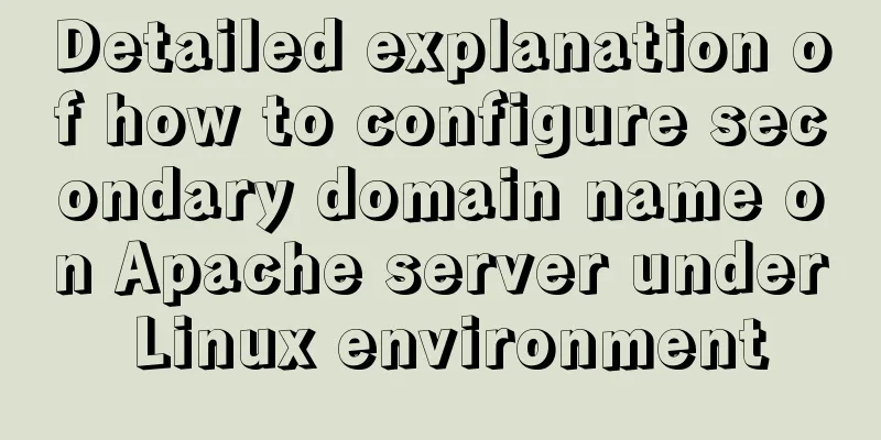 Detailed explanation of how to configure secondary domain name on Apache server under Linux environment