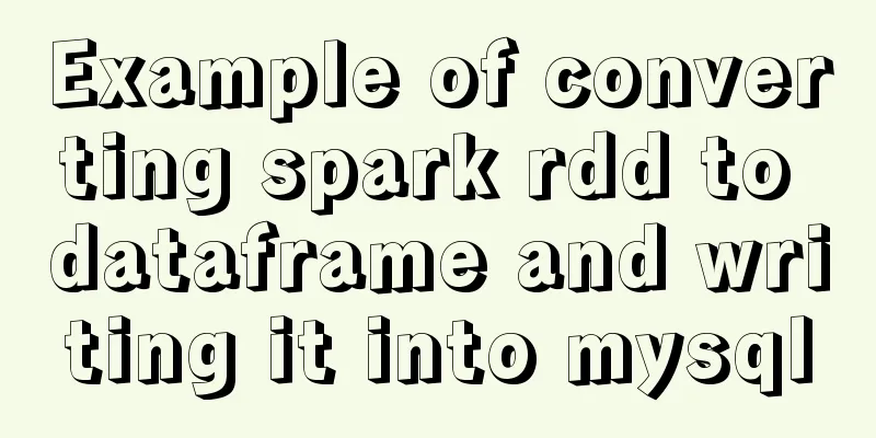 Example of converting spark rdd to dataframe and writing it into mysql