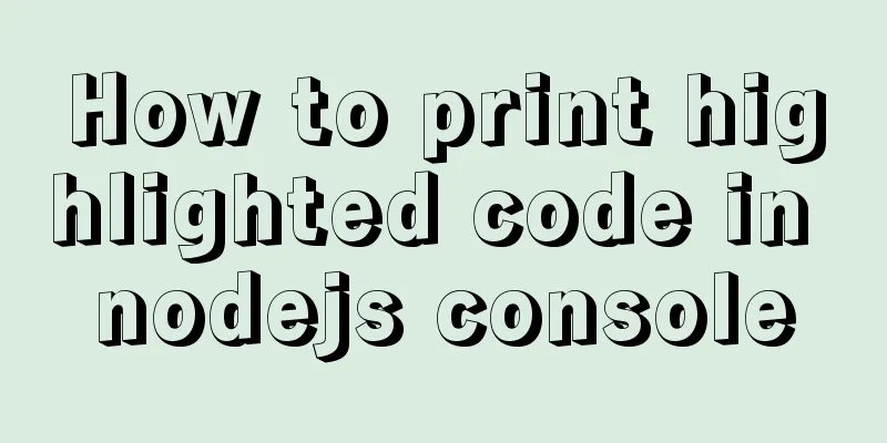 How to print highlighted code in nodejs console