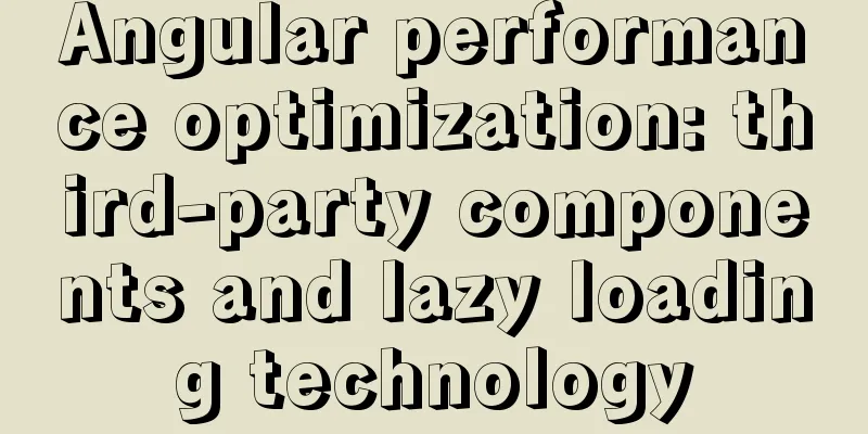 Angular performance optimization: third-party components and lazy loading technology