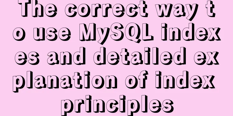 The correct way to use MySQL indexes and detailed explanation of index principles