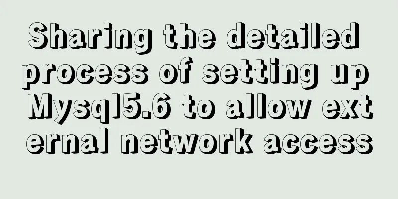 Sharing the detailed process of setting up Mysql5.6 to allow external network access
