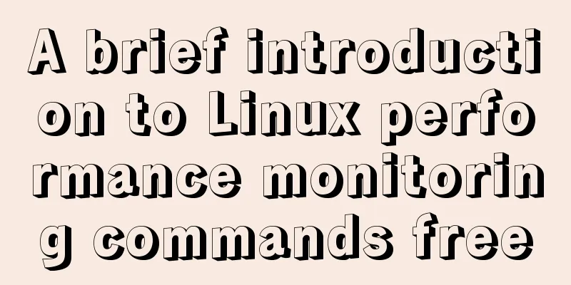 A brief introduction to Linux performance monitoring commands free