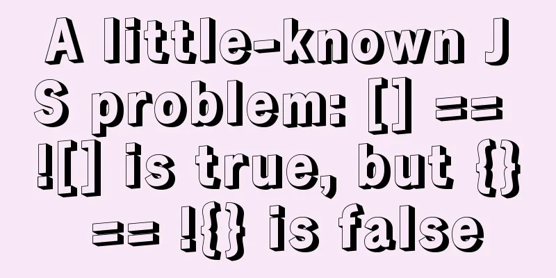 A little-known JS problem: [] == ![] is true, but {} == !{} is false