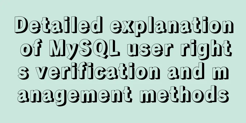 Detailed explanation of MySQL user rights verification and management methods