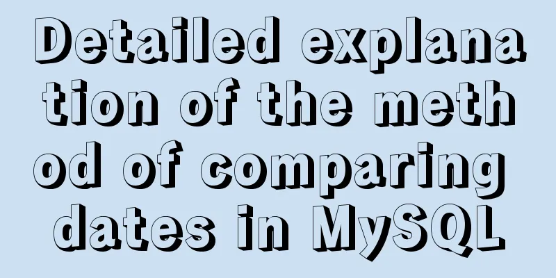 Detailed explanation of the method of comparing dates in MySQL