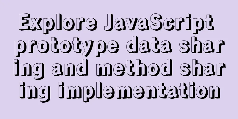 Explore JavaScript prototype data sharing and method sharing implementation