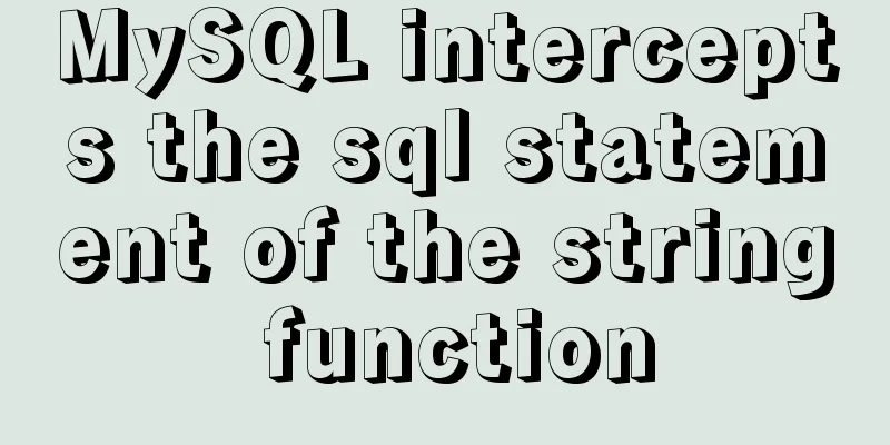 MySQL intercepts the sql statement of the string function