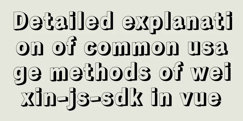 Detailed explanation of common usage methods of weixin-js-sdk in vue