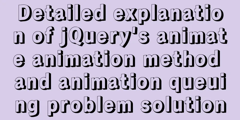 Detailed explanation of jQuery's animate animation method and animation queuing problem solution