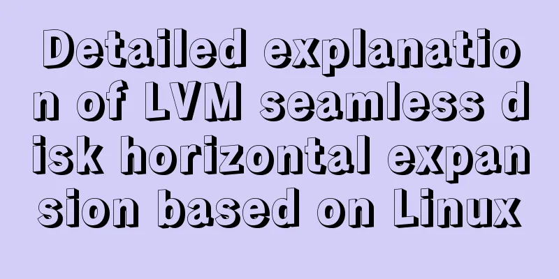 Detailed explanation of LVM seamless disk horizontal expansion based on Linux